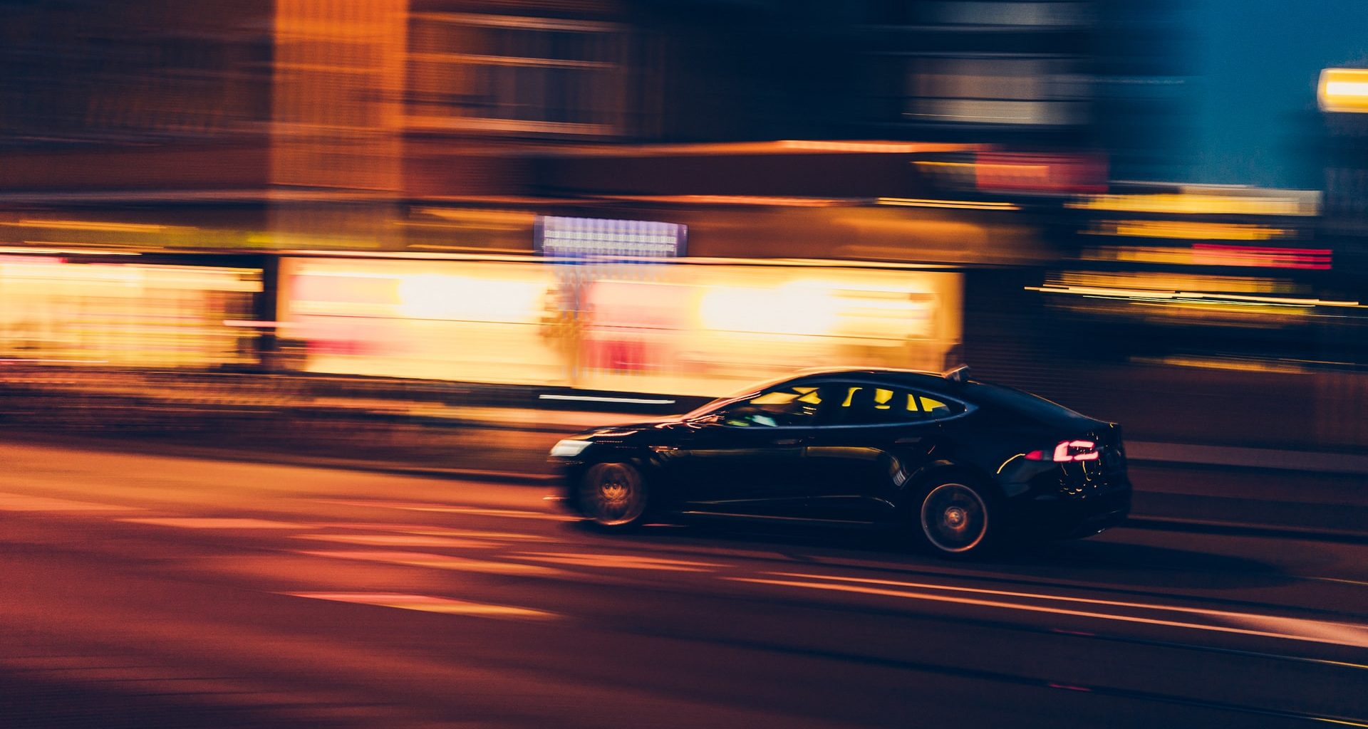 EV speeding through city