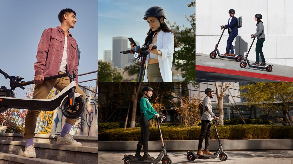 Different people using NIU KQi kick scooters in their daily life
